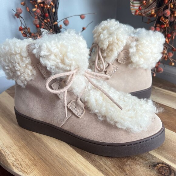Vionic Womens Splendid Oak Water Resistant Ankle Lace-Up Boot Sz 6.5 in Sand - Picture 1 of 10